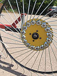 Граблі вушко Сонечко на 3 колеса (спиця 6 мм) для мінітрактора (3Т), фото 6