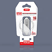 Флеш-накопитель XO U50 16GB Type-c to USB OTG серебряный