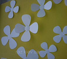 Наклейка на стіну, наклейка квітка, наклейки на шафу "набір 12 шт. квітів білих "чотирилісний конюшин", фото 2