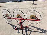 Граблі ворушилки Сонечко для мінітрактора на 3 колеса (спиця 6 мм) (3Т), фото 3