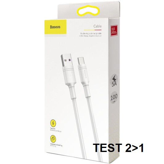 Кабель Baseus Double - Ring QuickCharge Cable USB For Type - C 5A 1m White