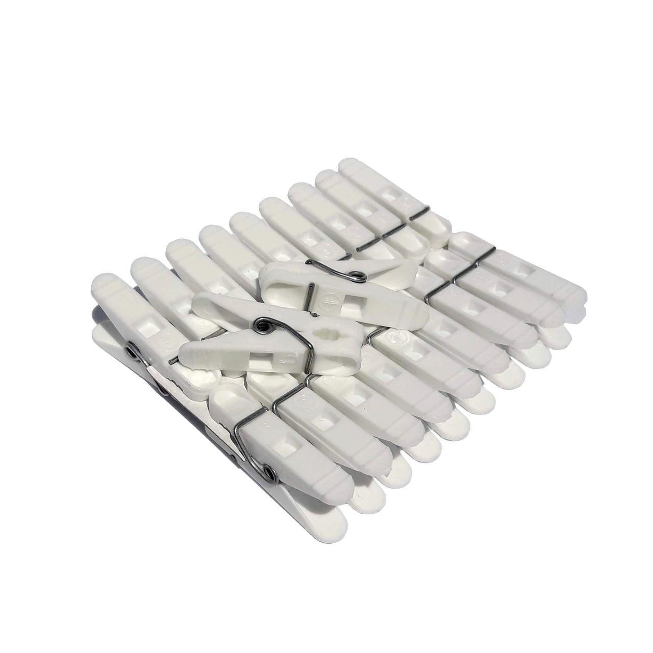 Набір прищіпок коротких Обухів 20 штук білі