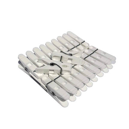 Набір прищіпок коротких Обухів 20 штук білі, фото 1