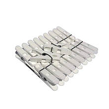 Набір прищіпок коротких Обухів 20 штук білі