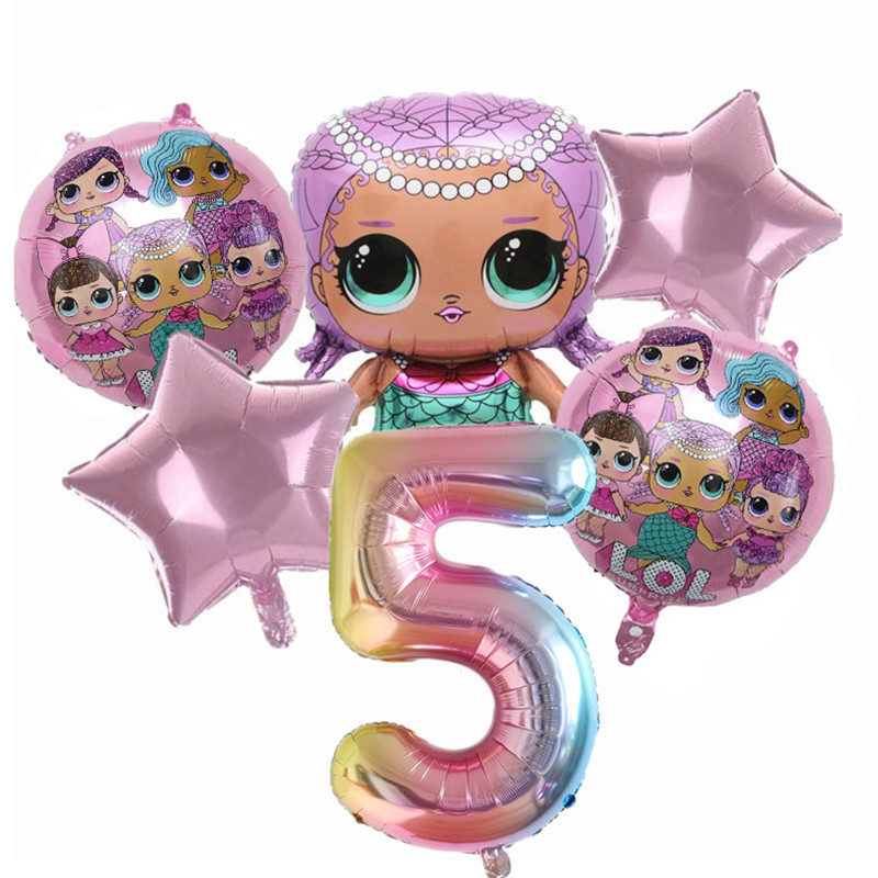 Набір із кульок | Лялька Лол Русалка з цифрою