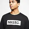 Футболка чорна чоловіча з логотипом Nike F.C зручна літня Футболка хлопцю Найк бавовна для дому, спорту, фото 4