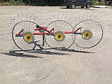Граблі вушко Сонечко на 3 колеса (спиця 6 мм) для мотоблока та мототрактора (1Т), фото 2