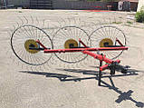 Граблі сіна Сонечко на 3 колеса (спиця 6 мм) для мотоблока та мототрактора (1Т), фото 2