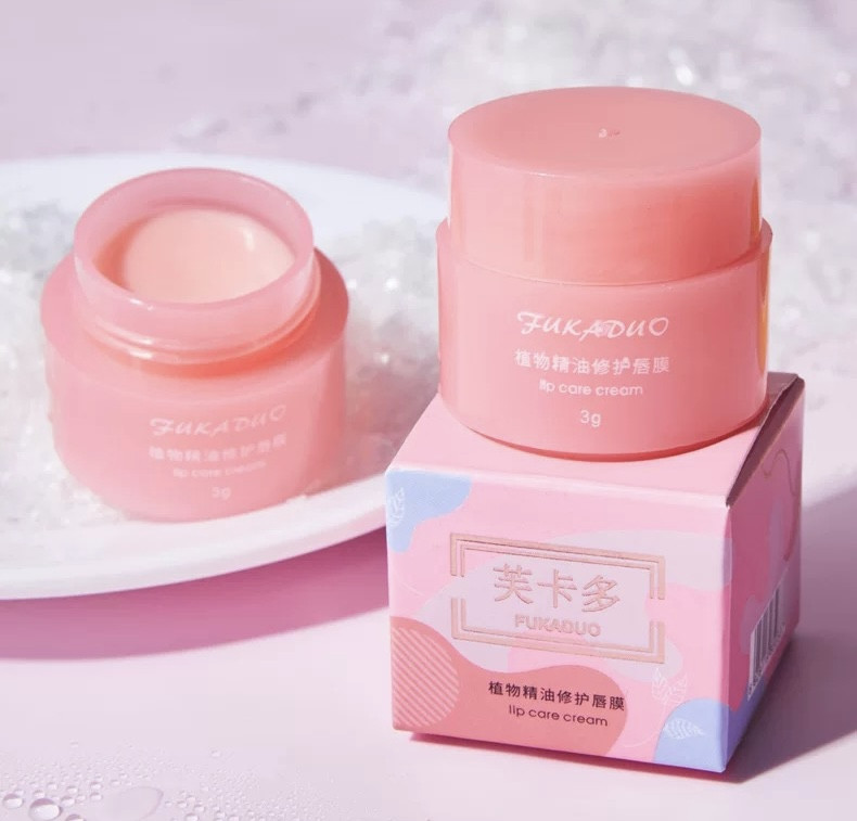 Нічна маска для губ  Fukaduo lip care cream з лопаткою для нанесення
