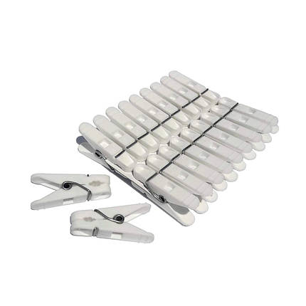 Набір прищіпок коротких Обухів 20 штук білі, фото 3