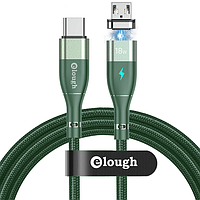 Кабель магнитный с быстрой зарядкой ELOUGH E8 MicroUSB Android 200см |QC 4.0 18W| Зеленый