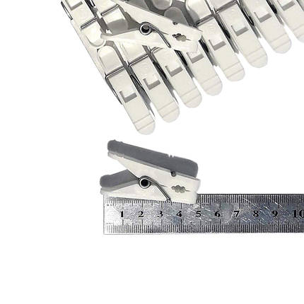 Набір прищіпок коротких Обухів 20 штук білі, фото 2