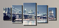 Картина модульная HolstArt New York City 54x123см 5 модулей арт.HAB-009