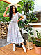 Стильне літнє плаття нижче коліна висока талія софт із розрізом, фото 3