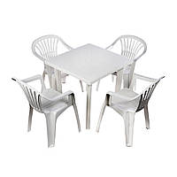 Комплект садовой мебели стол Fiocco+4 кресла Altea пластик Зеленый (ОСТ-ФРАН ТМ) Білий