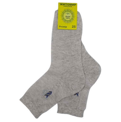 Чоловічі шкарпетки сітка льон Житомир 38-40 бежеві ж25, фото 1