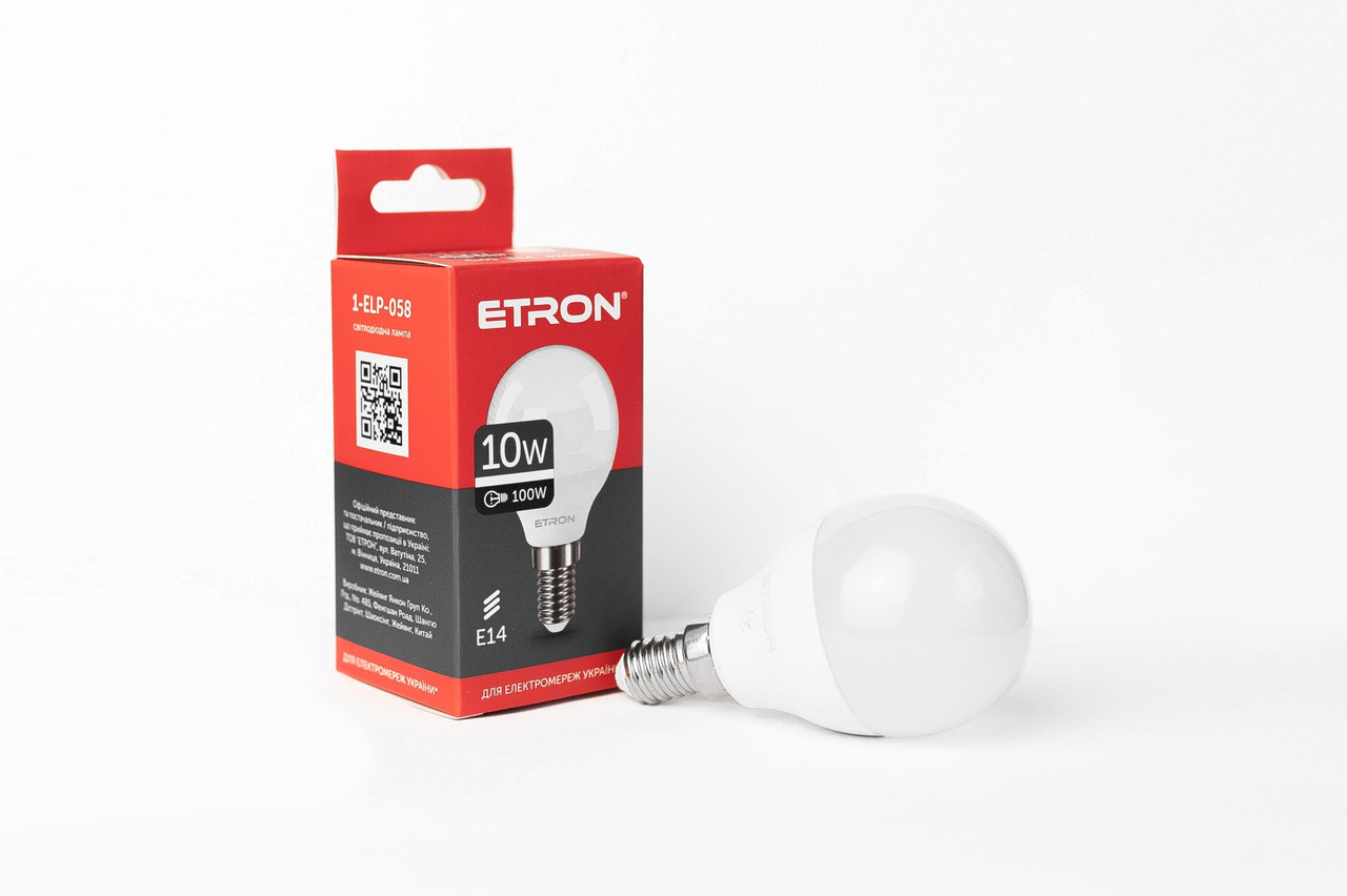 Лампа "Etron Light Power" LED 1-ELP-058 G45 10Вт. 4200K E14(10)