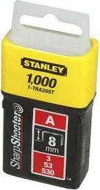 Скоби для степлера STANLEY "Light Duty" тип "А", h= 8 мм, 1000 шт. 1-TRA205T