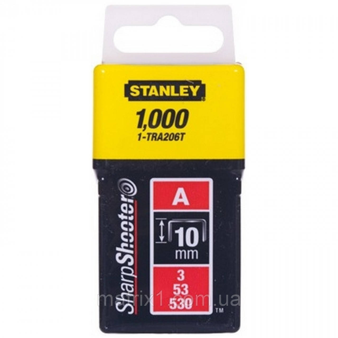 Скоби для степлера STANLEY "Light Duty" тип "А", h = 10 мм, 1000 шт. 1-TRA206T