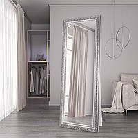 Зеркало в полный рост напольное 176х66 Белое патина серебро Black Mirror примерочное