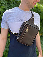 Чоловіча шкіряна сумка JASON коричнева