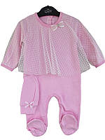 Ошатний чоловічок для дівчинки 0-6 місяців рожевий ошатний чоловічок для дівчинки на кнопках Туреччина.