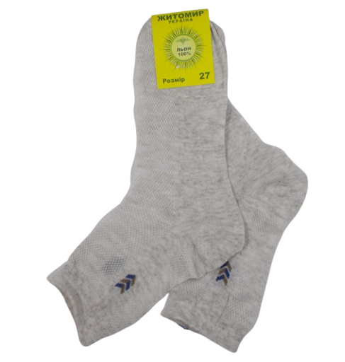 Чоловічі шкарпетки сітка льон Житомир 40-43 бежеві ж27