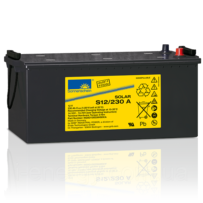 Аккумулятор Sonnenschein Solar S12/230A GEL 12В 230Аг