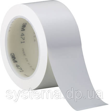 ЗМ™ 471 - Стрічка для розмітки підлоги і сигнальної маркування, 51х0,13 мм, білий, рулон 33 м, фото 1