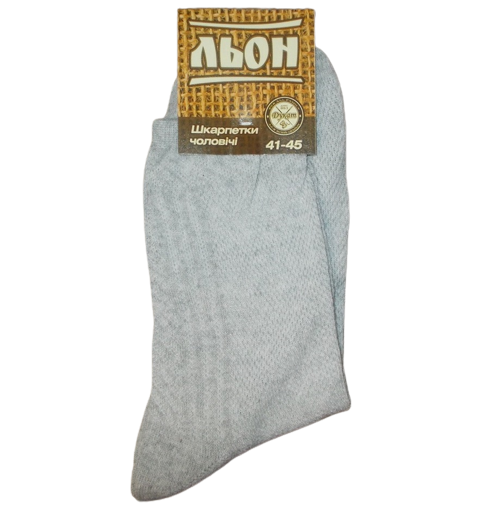 Шкарпетки чоловічі сітка льон і бавовна Дукат 41-45 сірі