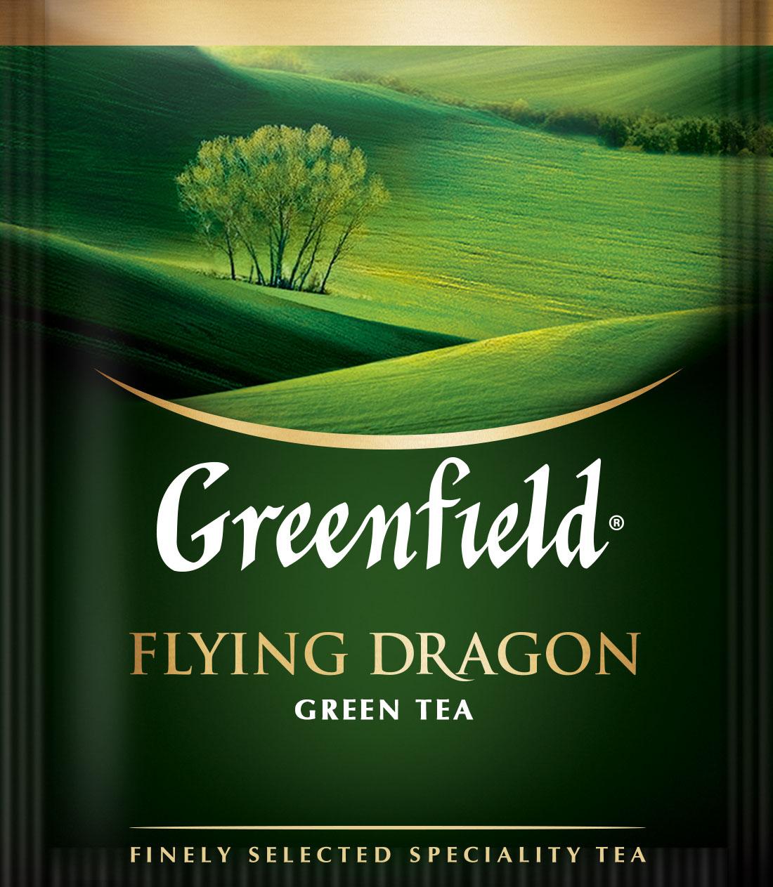 Чай Грінфілд зелений Greenfield  Flying Dragon 100 пакетиків ХоРеКа, фото 1
