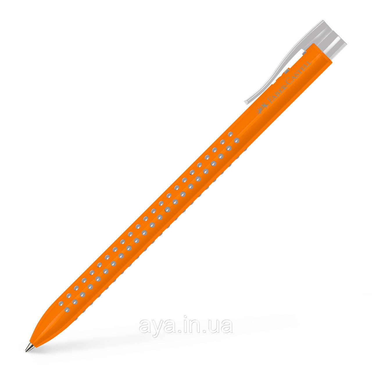 Кулькова ручка автоматична тригранна Faber-Castell Grip 2022, М, Помаранчевий корпус, Помаранчевий
