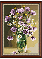 Фиолетовые цветы Канва с нанесенным рисунком для вышивки крестом Світ можливостей 8222СМД