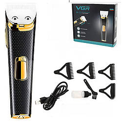 Акумуляторна машинка триммер для стрижки волосся та бороди професійна бритва для чоловіків VGR V-022