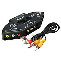 Переключатель AV-33 AV Audio-Video Signal Switcher + 3 RCA