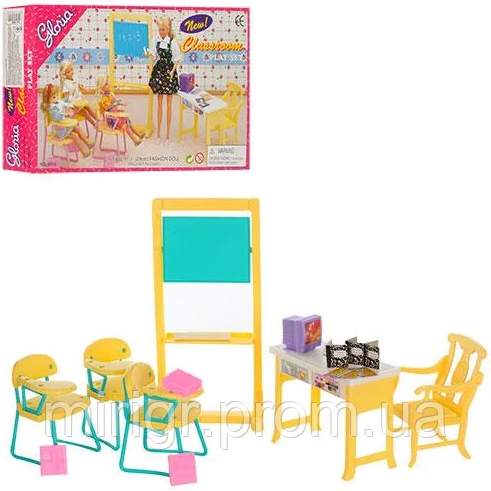 Школа для ляльок Барбі лялькові меблі парти стіл вчителя дошка Gloria