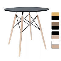 Стіл круглий білий Leobert Todi 80 для кухні їдальні Чорний W_1015