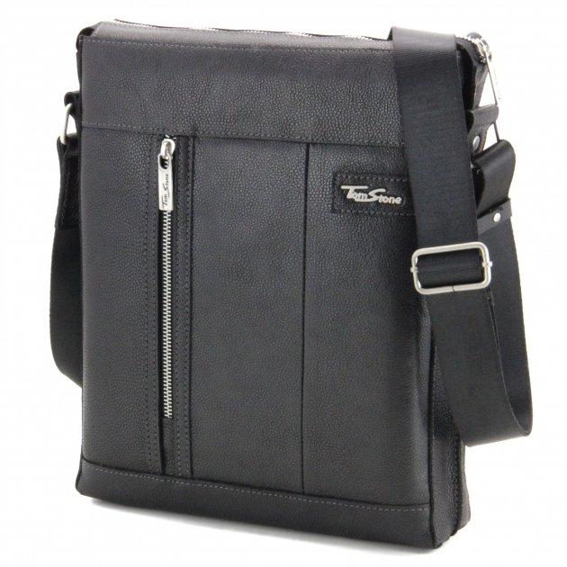 Сумка чоловіча шкіряна Tom Stone 5031 В для планшета чорна