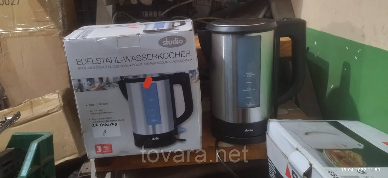 Електричний чайник STUDIO Edelstahl Wasserkocher No 221102100