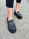 Туфлі жіночі Gucci Loafers Black чорні з натуральної шкіри лофери повсякденні весна осінь ґуччі, фото 4