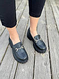 Туфлі жіночі Gucci Loafers Black чорні з натуральної шкіри лофери повсякденні весна осінь ґуччі, фото 6