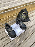 Туфлі жіночі Gucci Loafers Black чорні з натуральної шкіри лофери повсякденні весна осінь ґуччі, фото 8