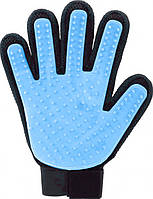 Перчатка для вычесывания домашних животных голубая