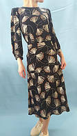 Сукня "Міді" з вишивкою та рукавами 3/4, виготовлена з натуральних матеріалів - льону та бавовни.