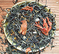 Мирабель с лилией зеленый чай с добавками фруктами и цветами ароматизированный чай 100 грамм