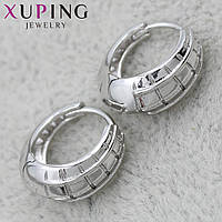 Серьги женские серебристого цвета Xuping Jewelry медицинская сталь кольца конго 24K