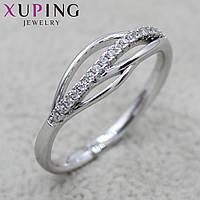 Колечко серебристого цвета тонкое Xuping Jewelry со стразами медицинский сплав