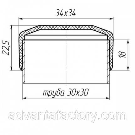 Заглушка зовнішня для труби 30*30, фото 2