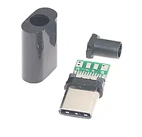 Штекер USB Type-C, на кабель, чорний