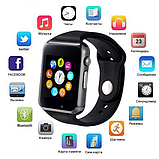 Смарт часы квадратные унисекс, умные электронные часы  Smart Watch A1 с sim-картой и камерой, фото 4